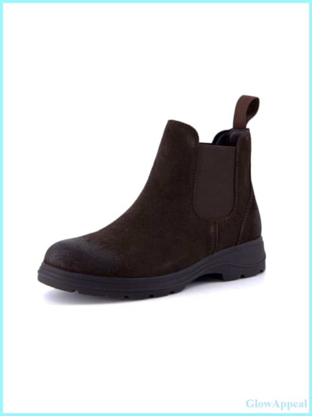 Genuine Suede Chelsea Ankle Boots Water Resistant Lug Sole Pull On